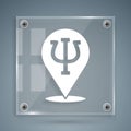 White Psychology icon isolated on grey background. Psi symbol. Mental health concept, psychoanalysis analysis and Royalty Free Stock Photo