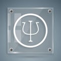 White Psychology icon isolated on grey background. Psi symbol. Mental health concept, psychoanalysis analysis and Royalty Free Stock Photo