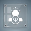 White Psychology icon isolated on grey background. Psi symbol. Mental health concept, psychoanalysis analysis and Royalty Free Stock Photo