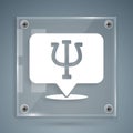White Psychology icon isolated on grey background. Psi symbol. Mental health concept, psychoanalysis analysis and Royalty Free Stock Photo