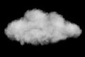 White puffy cloud isolated on black