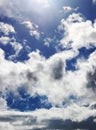 White fluffy clouds and blue sky