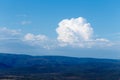 White puffy Clouds over the dry land Royalty Free Stock Photo
