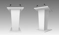 White pulpit, podium or tribune, rostrum stand Royalty Free Stock Photo