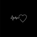 Pulse Life cardiogram heart icon or logo on dark background