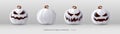 White pumpkin set of Halloween - Anger expression