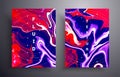 White, purple, blue and red vibrant abstract texture. Liquid waves and stains illustration. Abstract fluid acrylic