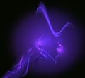 White Purple blured fractal background. Fantasy fractal texture. Digital art. 3D rendering. Computer generated image.