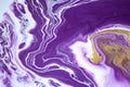 White and purple colors flow down and mix with each other. Abstract ink background. Royalty Free Stock Photo