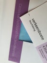 White purple envelope and traffic fine in the Netherlands send by the central justice debt collection
