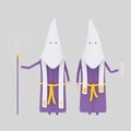 White and purple papon procession. 3D Royalty Free Stock Photo