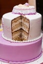 White and purple wedding cake Royalty Free Stock Photo