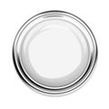 White push button. Alarm sign, top view. 3d rendering illustration isolated