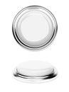White push button. Top view. 3d rendering illustration isolated Royalty Free Stock Photo