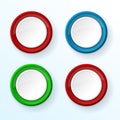 White push buttons with colored frames