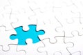 White puzzle with missing part Royalty Free Stock Photo