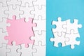 White puzzle with missing part Royalty Free Stock Photo