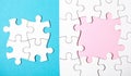 White puzzle with missing part Royalty Free Stock Photo