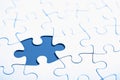White puzzle with missing part Royalty Free Stock Photo