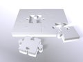 White puzzle pieces with copyspace Royalty Free Stock Photo