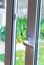 White PVC sliding door and double glass Royalty Free Stock Photo