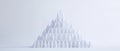 White pyramid of minimalist figures on white background Royalty Free Stock Photo