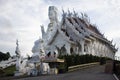 White Quan Yin or Kuan Yin chinese goddess statue and ubosot church for thai people travelers travel visit respect praying