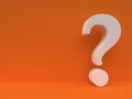 White Question mark against orange wall Royalty Free Stock Photo