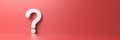 White question mark on red background with empty space on right side Royalty Free Stock Photo