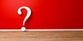 White question mark at red concrete grunge Wall Royalty Free Stock Photo