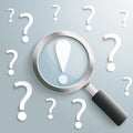 White Question Marks Loupe Exclamation Mark Royalty Free Stock Photo