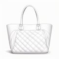 Detailed Sketching: White Quilted Bag With Subtle Tonal Values