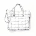 White Quilted Tote Bag - Fashion-illustration Style Ink Wash Painter