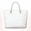 Meticulously Crafted White Quilted Purse - Detailed Vector Illustration