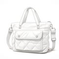 White Quilted Purse: Dynamic Sketching With Dream-like Quality