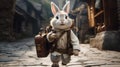 White Rabbit Adventure: A Playful Journey Down Cobblestone Streets