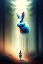 White Rabbit and Alice from Wonderland. A surreal take on a fairy tale