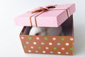 The white rabbit in gift box in easter concept Royalty Free Stock Photo