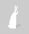 White Rabbit isolated. hare icon. Vector illustration