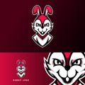 White rabbit mascot sport esport logo template
