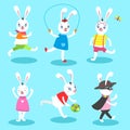 White rabbit 6 poses