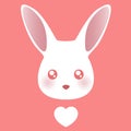 White rabbit. Vector illustration. Royalty Free Stock Photo