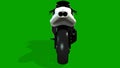 White Racing Bike View From Back Side On Green Screen-3D Rendering Photos