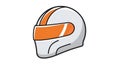 White Racing Helmet with Orange Visor Royalty Free Stock Photo