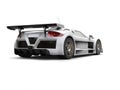 White racing supercar - back view