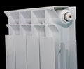 White radiator on black background Royalty Free Stock Photo