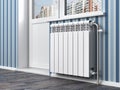 White radiator with thermostat Royalty Free Stock Photo
