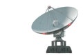 White radio telescope, a large satellite dish isolated on a white background. Technology concept, search for extraterrestrial life