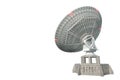 White radio telescope, a large satellite dish isolated on a white background. Technology concept, search for extraterrestrial life