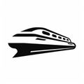 Seapunk-inspired Train Silhouette On White Background Royalty Free Stock Photo